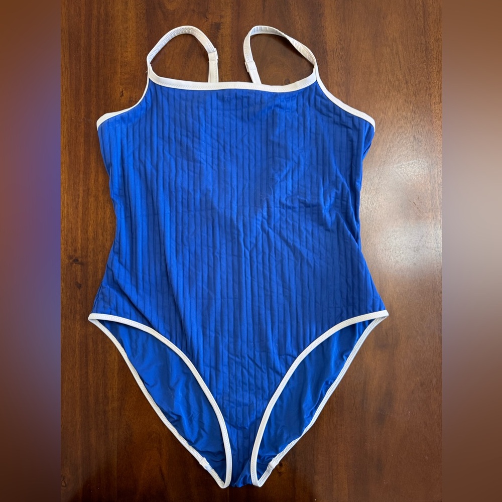 Aerie Blue and White Women Swim One Piece